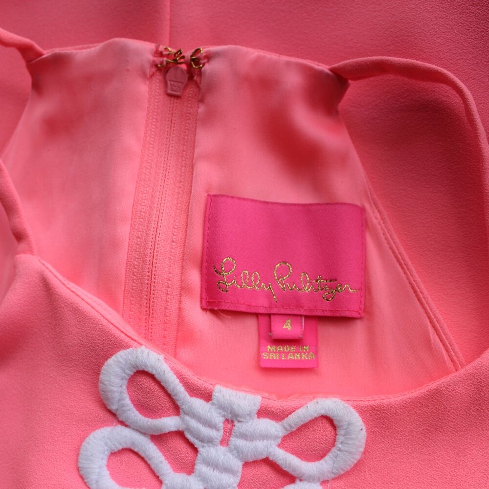 Lilly Pulitzer Pearl dress Romper shorts jumper Coral Guipure crochet lace 4 - Picture 9 of 9